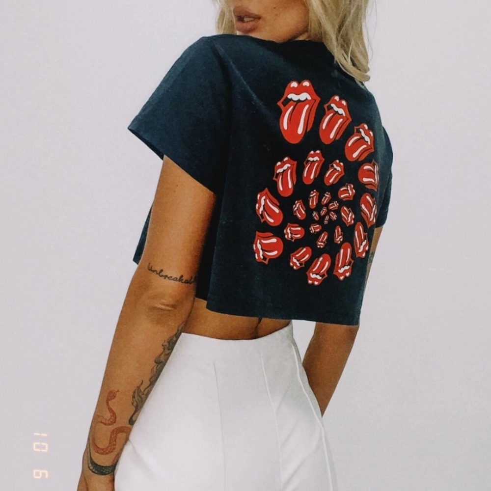 Rolling Stones cropped tee